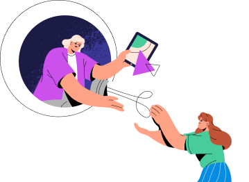 Deux femmes echangent